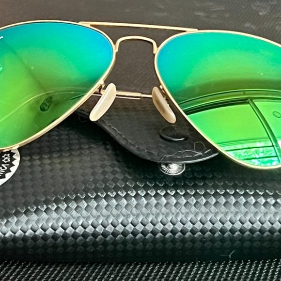 Ray-Ban AVIATOR FLASH LENS Mirrored Green SUNGLASSES Unisex main image 10